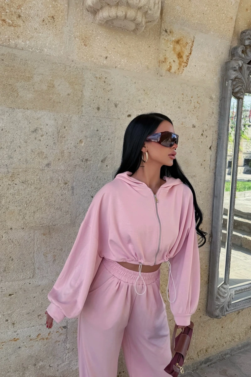 Pembe Mood Üçlü Eşofman Takım