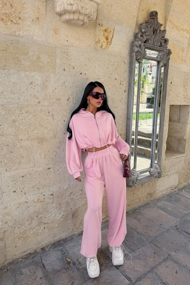 Pembe Mood Üçlü Eşofman Takım