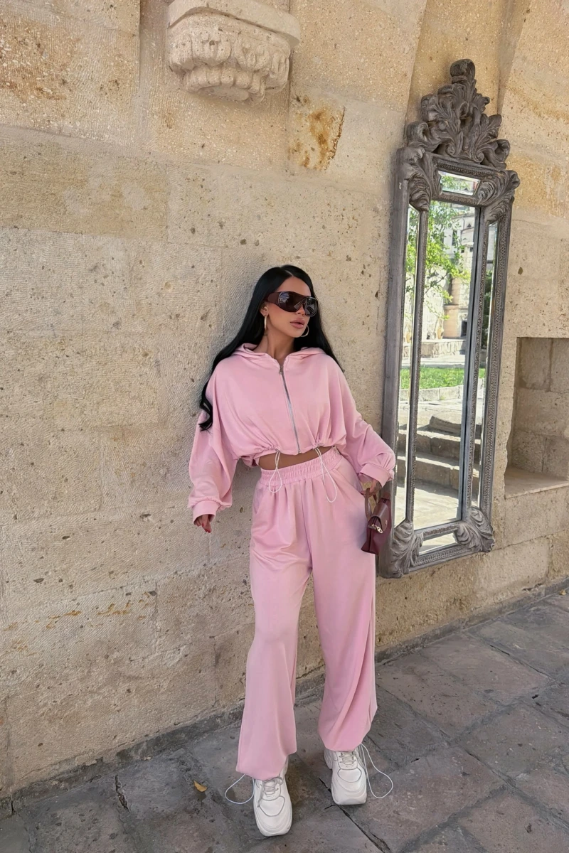 Pembe Mood Üçlü Eşofman Takım
