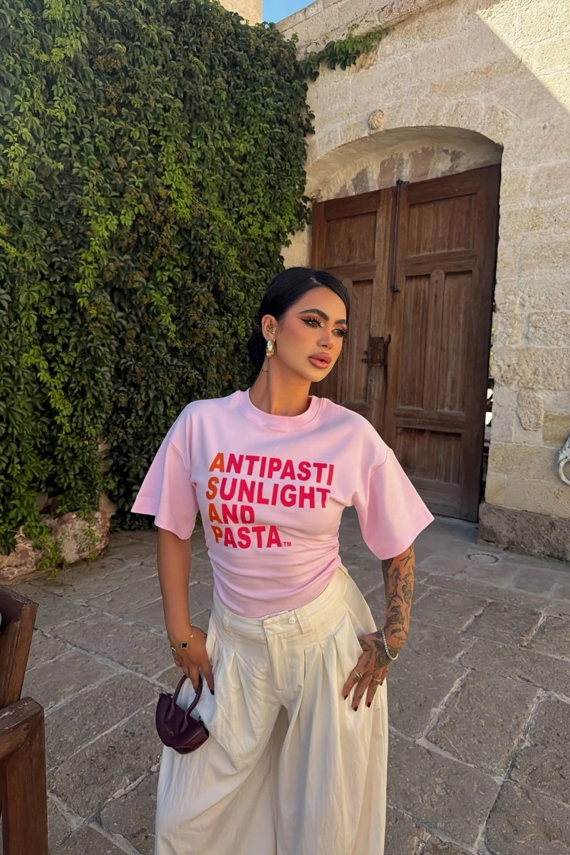 Pembe Summer Korseli Tişört