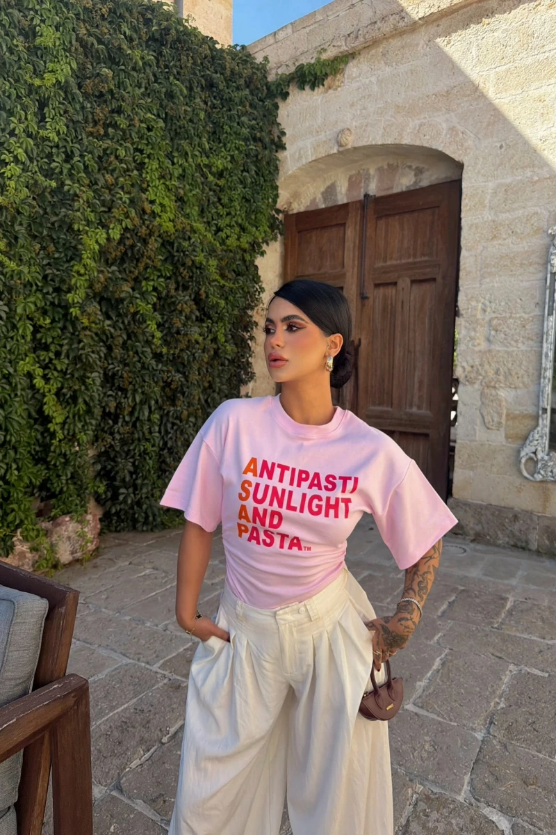Pembe Summer Korseli Tişört