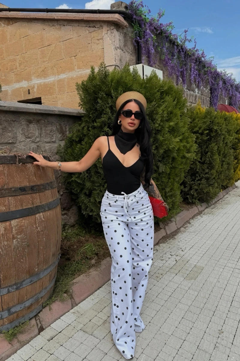 Puantiyeli Baggy Pantolon