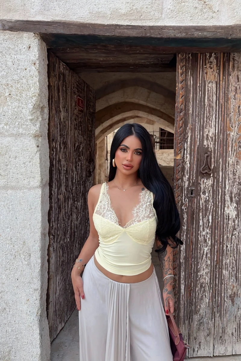 Sarı Güpürlü Sandy Bralet