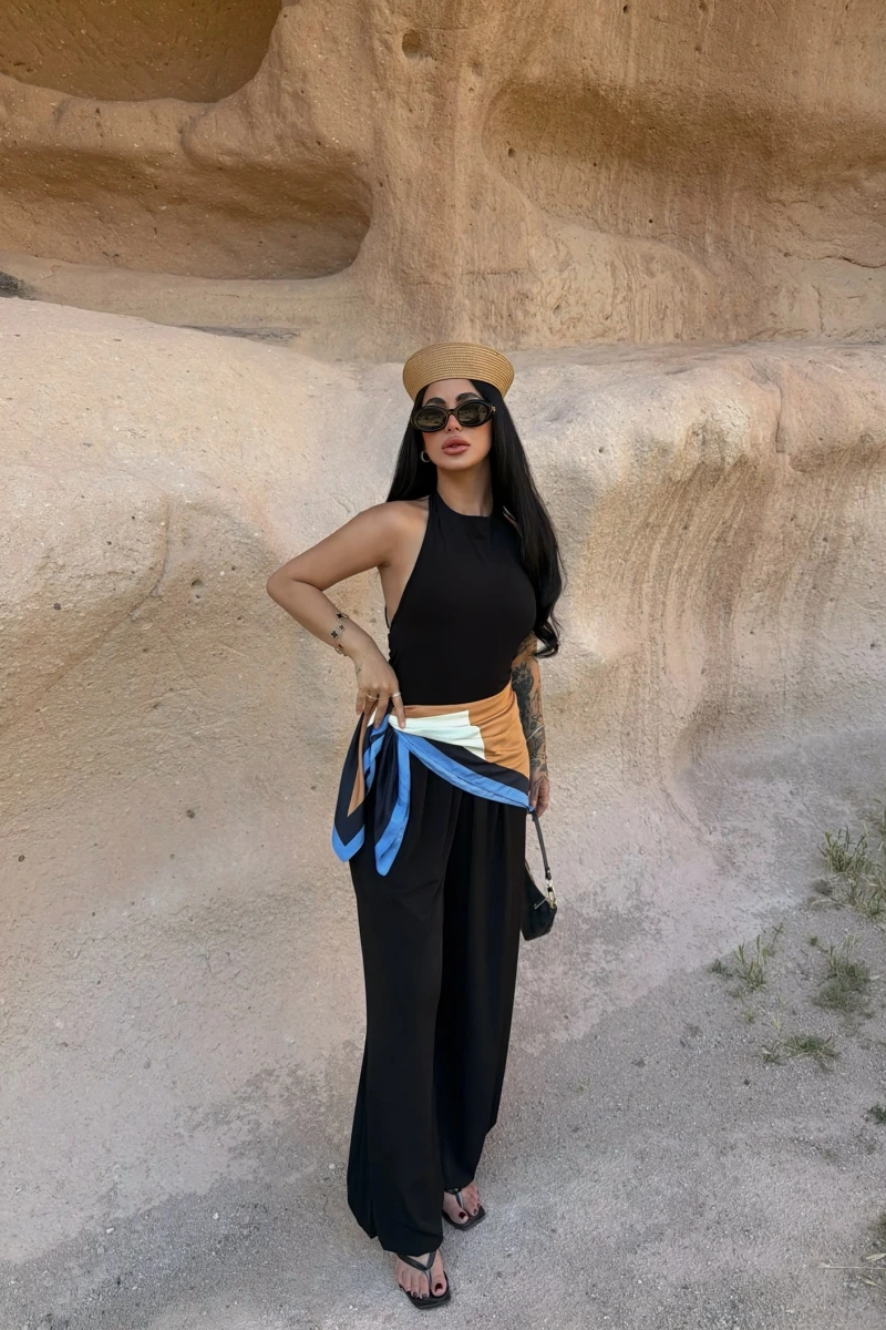 Siyah Alya Halter İkili Takım