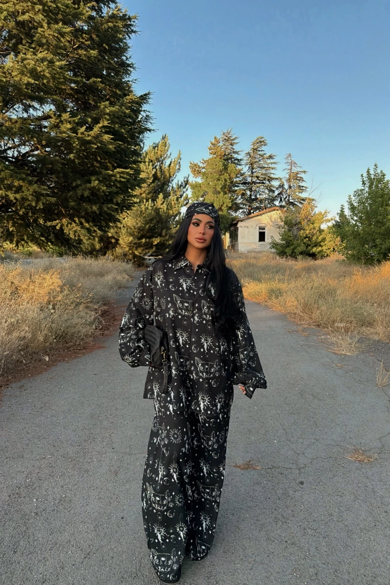 Siyah Bandanalı Jessica Üçlü Takım