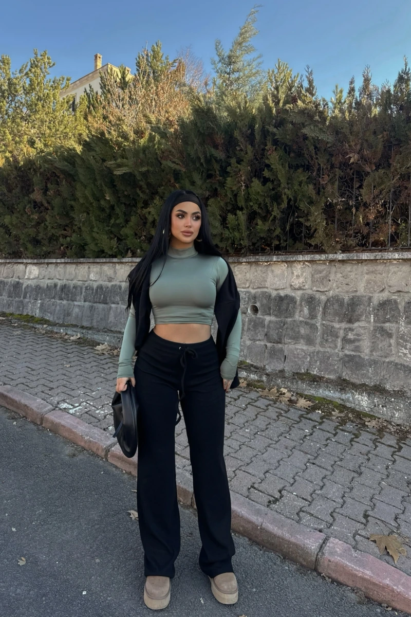 Siyah Basic Kaşkorse Pantolon