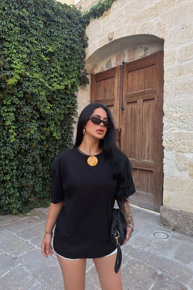 Siyah Basic Oversize Tişört