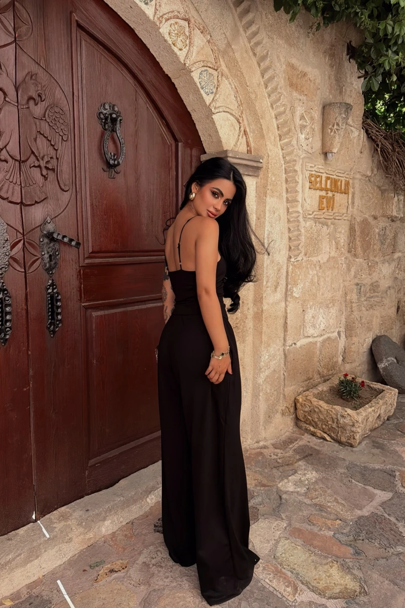 Siyah Lilly Güpürlü Modal Takım