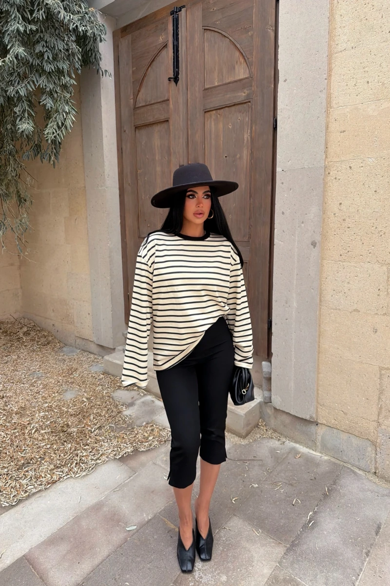 Siyah Line Oversize Sweatshirt