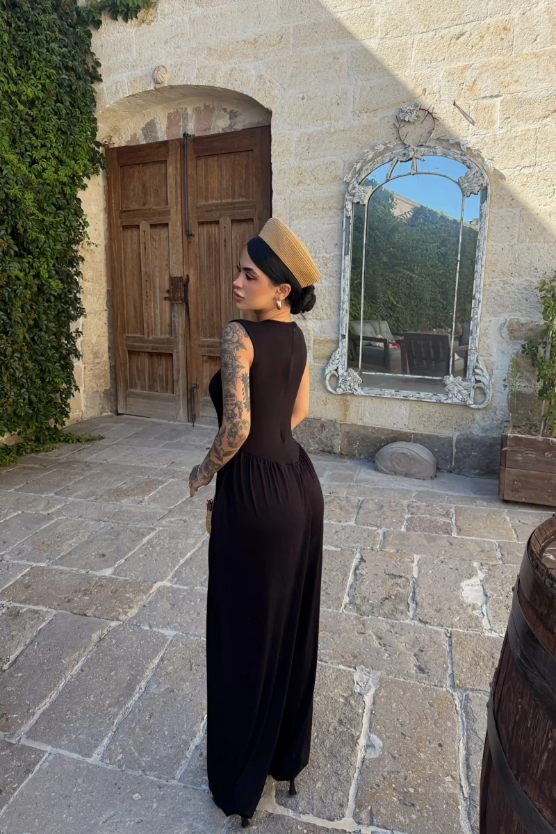 Siyah Liora Kolsuz Palazzo Tulum