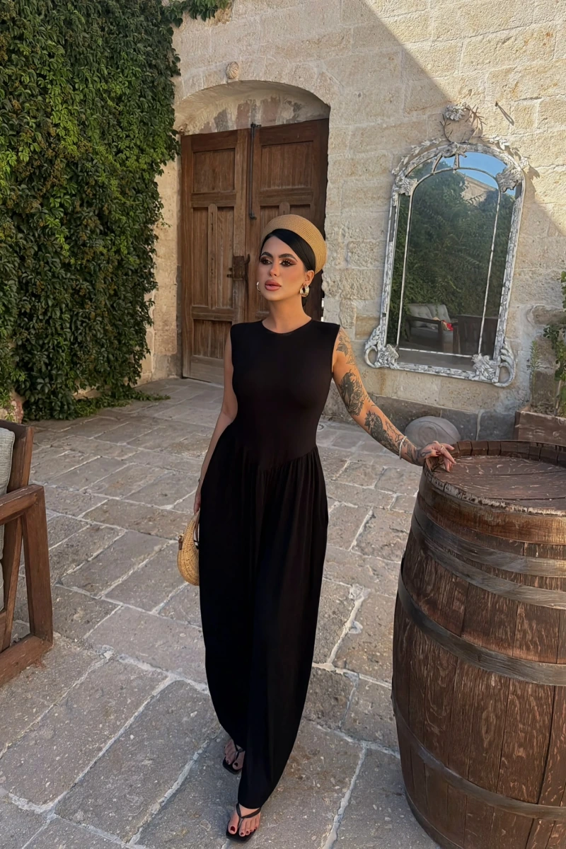 Siyah Liora Kolsuz Palazzo Tulum