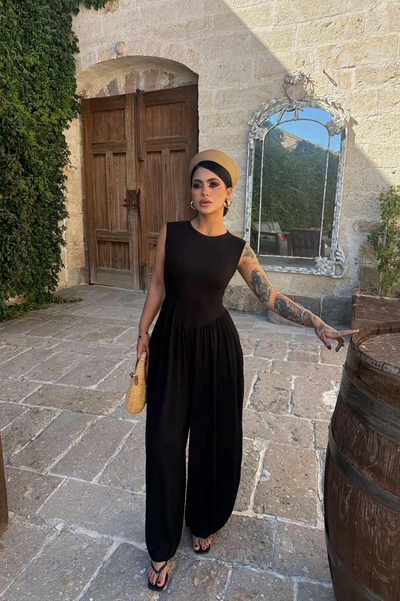 Siyah Liora Kolsuz Palazzo Tulum