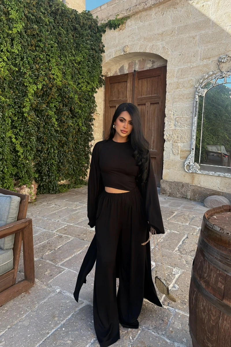 Siyah Moka Üçlü Salaş Takım