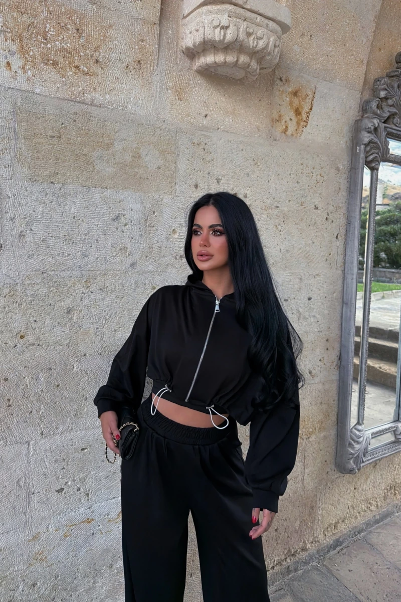 Siyah Mood Üçlü Eşofman Takım