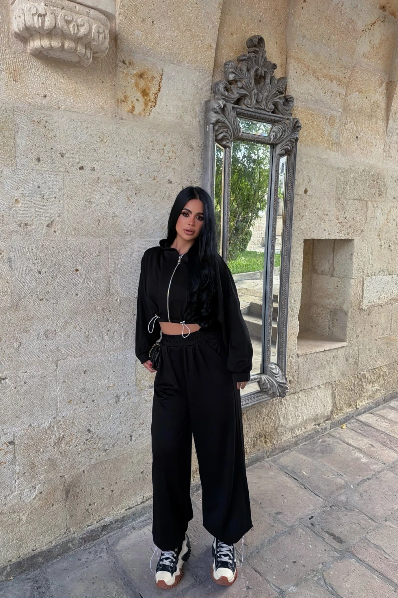 Siyah Mood Üçlü Eşofman Takım
