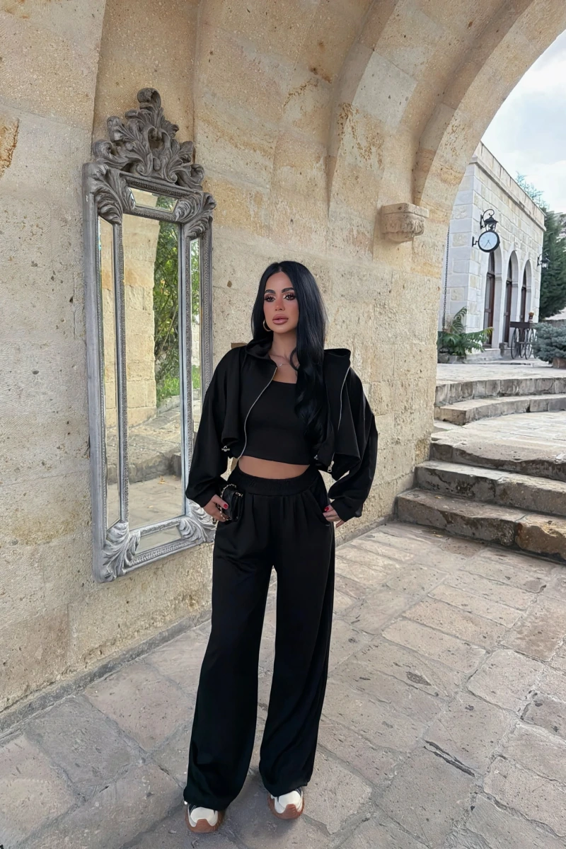 Siyah Mood Üçlü Eşofman Takım