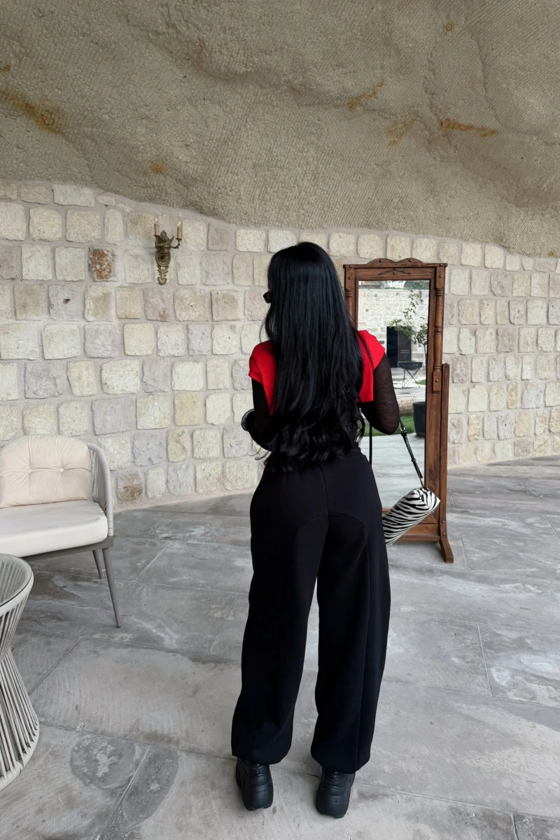 Siyah Soft Baggy Eşofman Altı