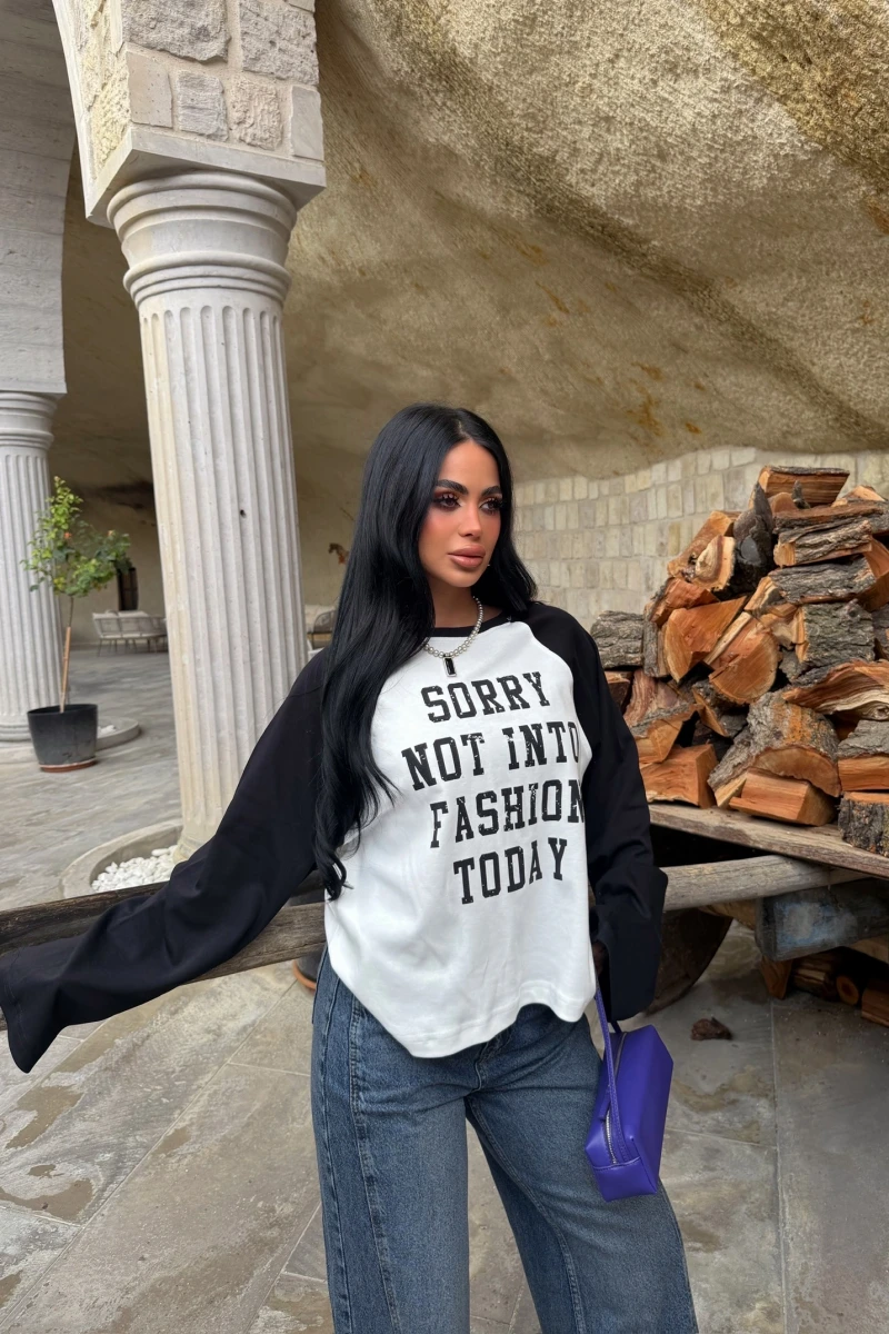 Siyah Sorry Reglan Sweat