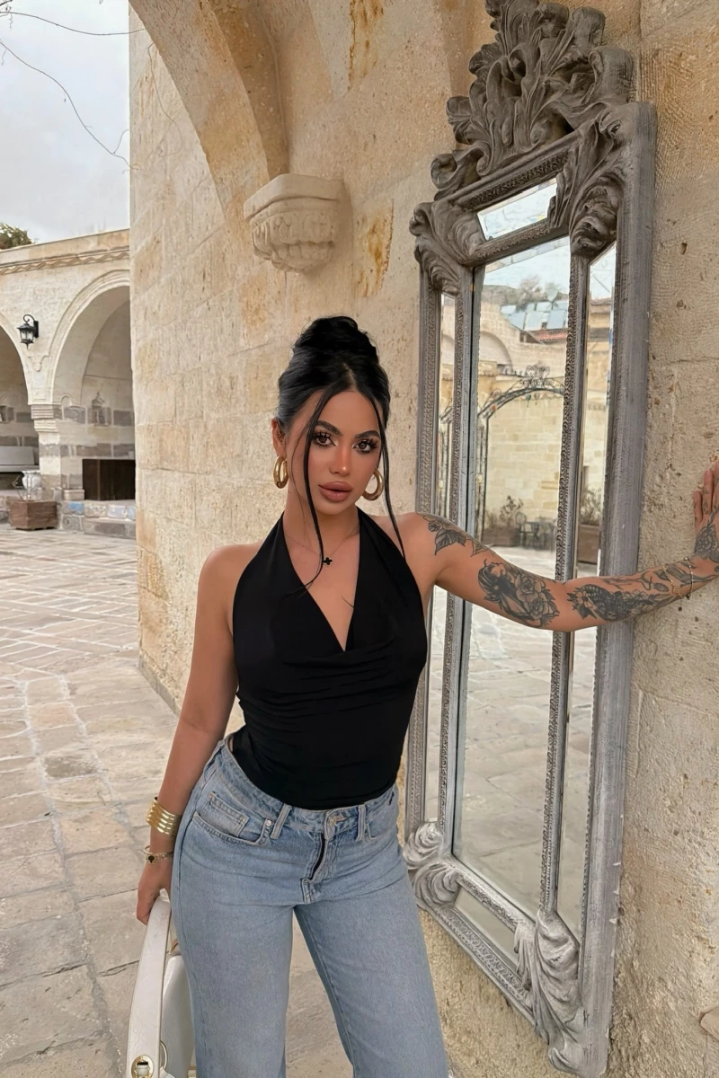Siyah Summer Degaje Bluz