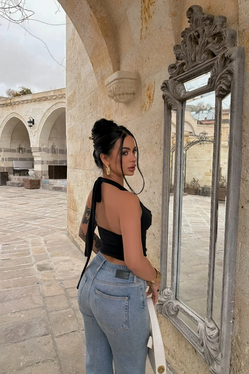 Siyah Summer Degaje Bluz