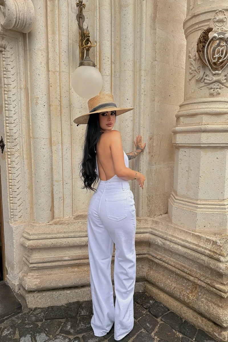 White Wide Leg Palazzo Jean