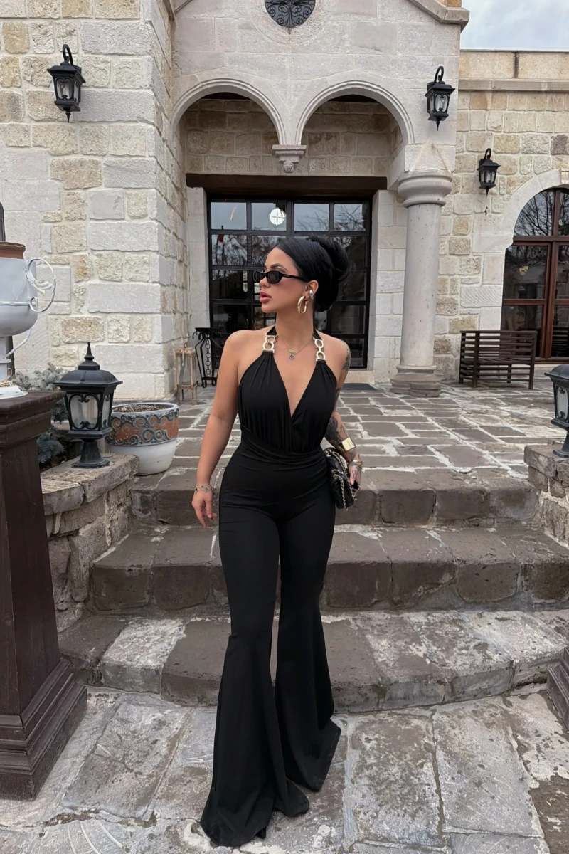 Zincir Aksesuarlı İspanyol Tulum