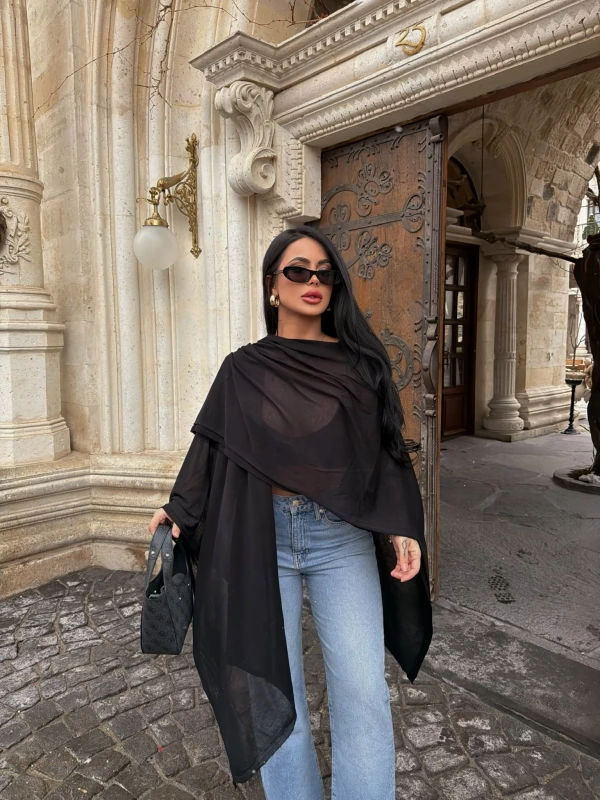 Siyah Vorteks Triko Panço