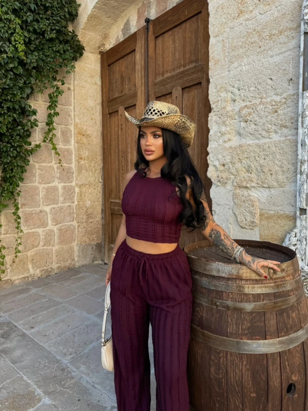 Mürdüm Halter Ters Dikişli İkili Takım