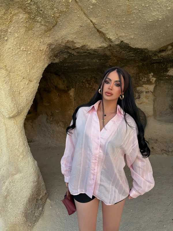 Pudra Line Boyfriend Gömlek