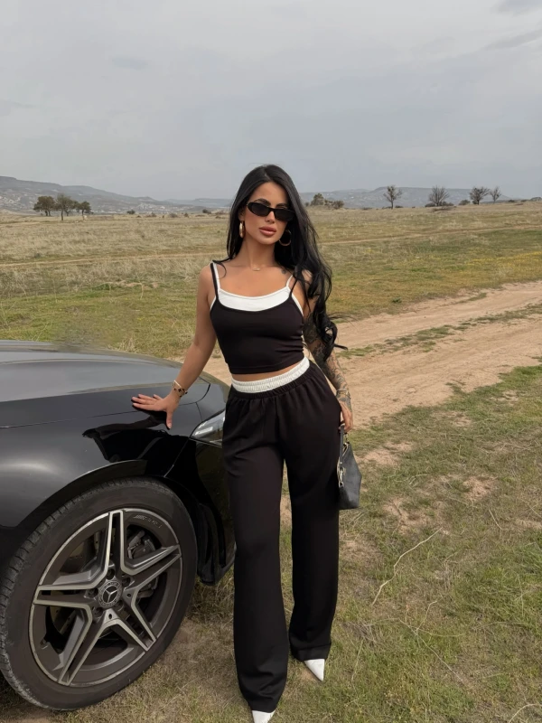 Siyah Garnili Modal İkili Takım