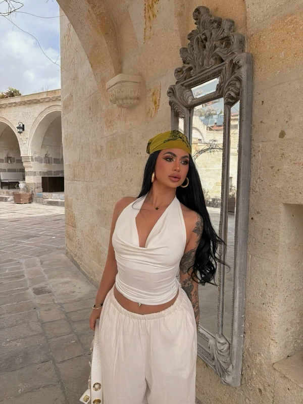 Beyaz Summer Degaje Bluz