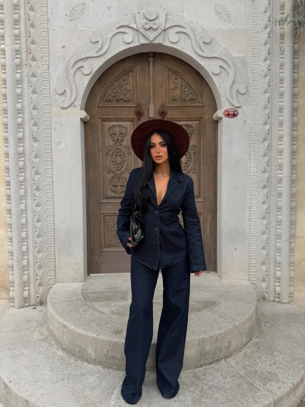 Blazer Denim İkili Takım