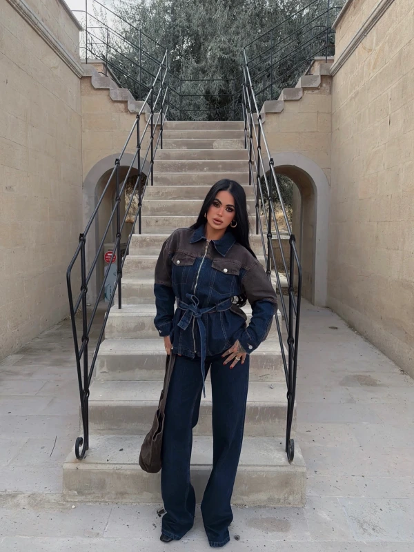 Brown Garnili Denim Takım