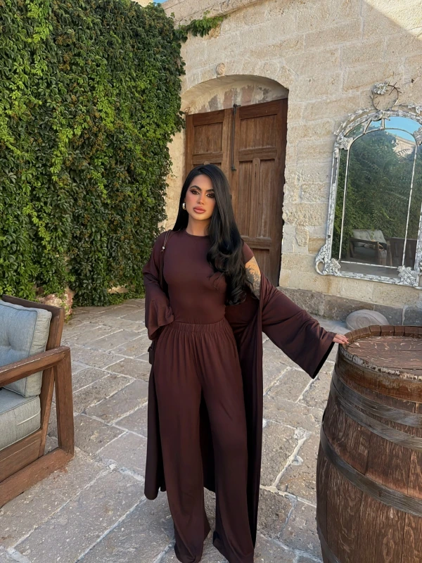 Kahve Moka Üçlü Salaş Takım