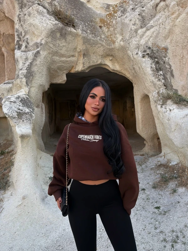 Kahve Vibes Sırt Baskı Sweat