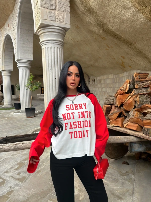 Kırmızı Sorry Reglan Sweat
