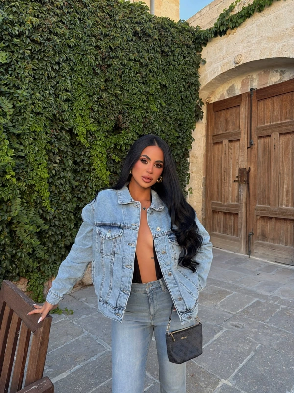 Mavi Tiger Sırt Nakışlı Denim Ceket