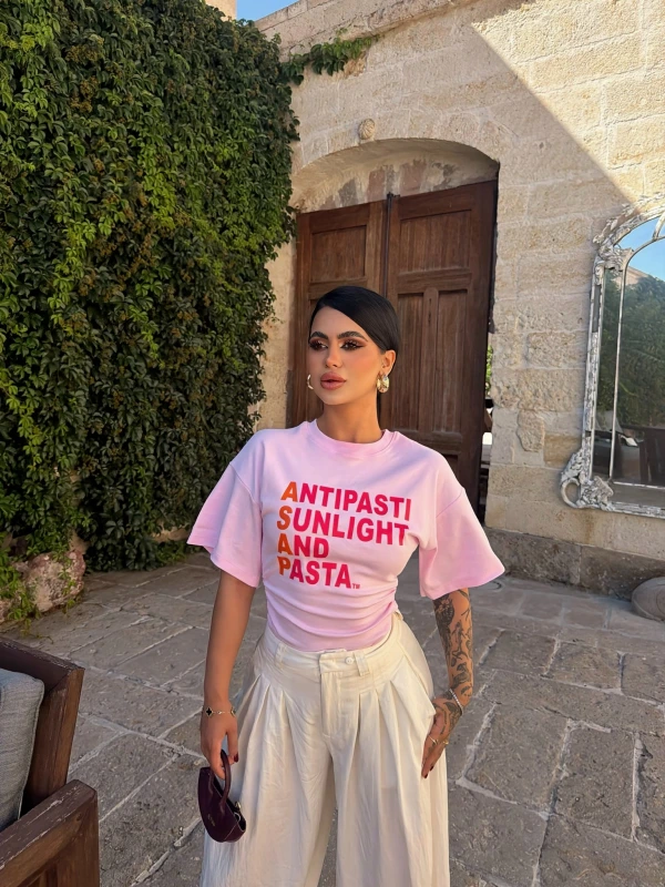 Pembe Summer Korseli Tişört