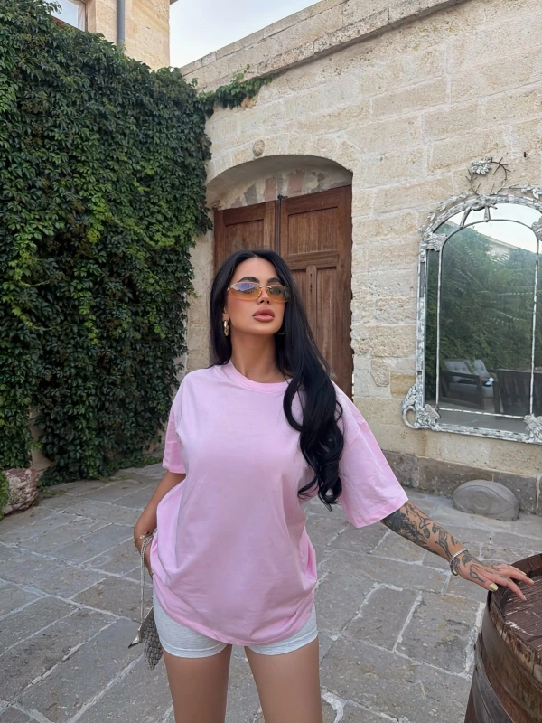Pudra Basic Oversize Tişört