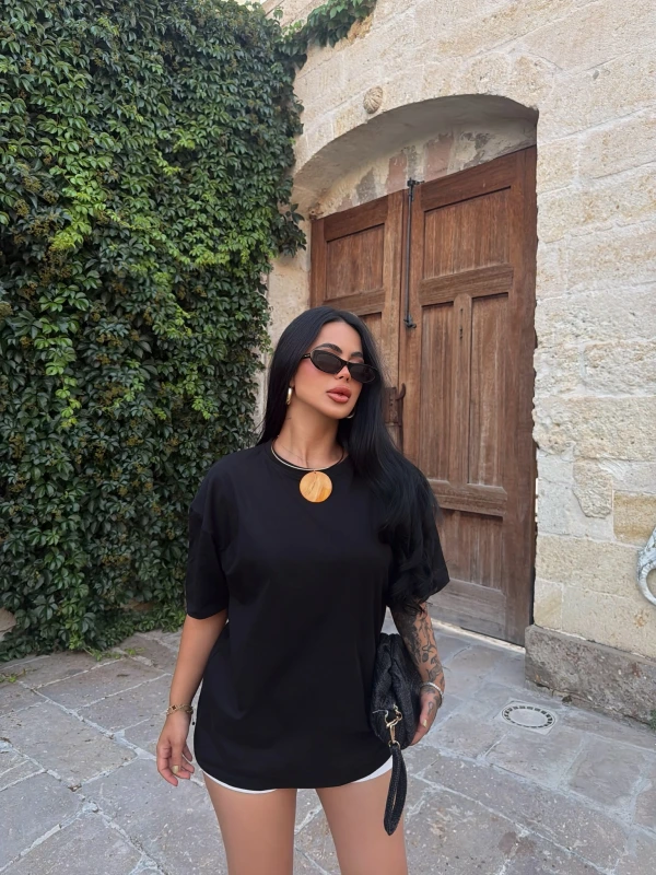 Siyah Basic Oversize Tişört