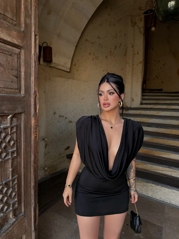 Siyah Degaje Buzzy Elbise