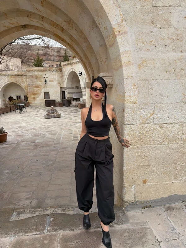 Siyah Jogger Balon Pantolon