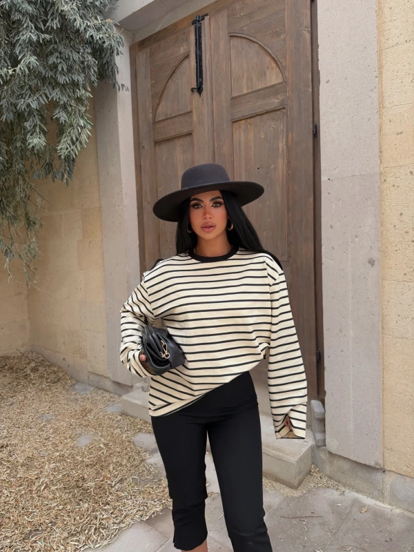 Siyah Line Oversize Sweatshirt