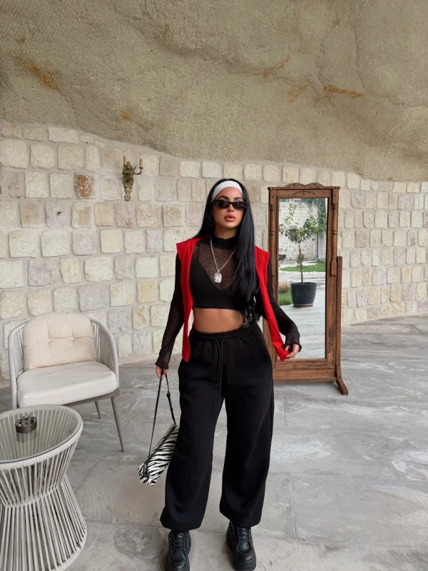 Siyah Soft Baggy Eşofman Altı