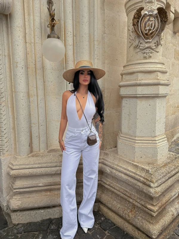 White Wide Leg Palazzo Jean