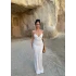 Beyaz İp Askılı Maxi Basic Elbise
