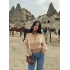 Bej Bambu Korse Kürk