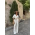 Beyaz Etnik Keten İkili Takım