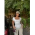 Beyaz Kare Yaka Basic Bodysuit