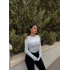 Beyaz Omuz Açık Katlamalı Crop
